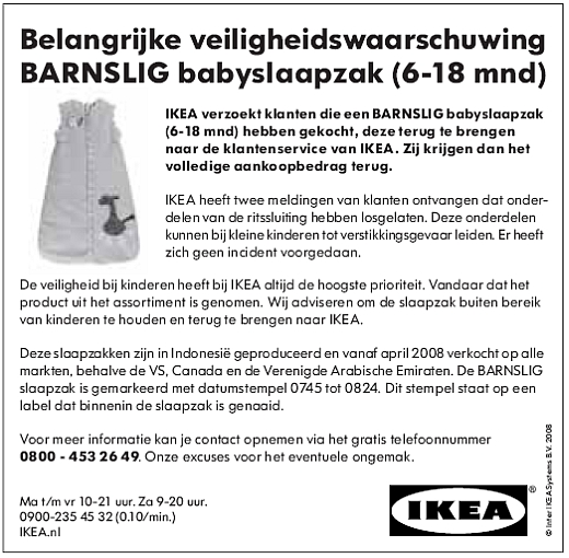 IKEA babyslaapzak BARNSLIG
