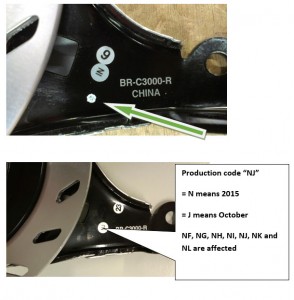 Veiligheidswaarschuwing Shimano roller brakes