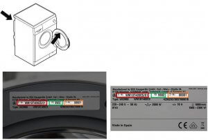 Veiligheidswaarschuwing wasmachines Bosch en Siemens - productnummer, serienummer, productiecode