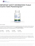 Advertentie terugroepactie Dr. Rath's Phytobiologicals Basic Formula tabletten
