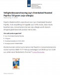 Melding allergenenwaarschuwing Lay's Ovenbaked Roasted Paprika Chips