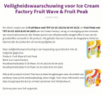 Melding terugroepactie Ice Cream Factory Fruit Wave & Fruit Peak ijsjes