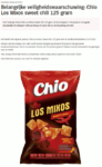Melding allergenenwaarschuwing Chio Los Mixos Sweet Chili