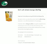 Melding allergenenwaarschuwing NLF Soft Dried Mango