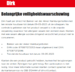 Melding allergenenwaarschuwing Dirk Bakker van der Akker Hamburgerbollen