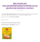 Melding terugroepactie Schär glutenvrije donkere crackers