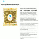 Allergenenwaarschuwing Albert Heijn AH Chocolade eitjes wit