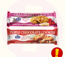 Terugroepactie Merba Chocolate Cookies en Cranberry Cookiesv
